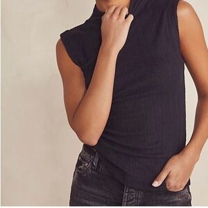 Intimately Free People Sleeveless Black Ribbed Top